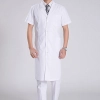 short sleeve tourn over collar doctor jacket coat medical hospital uniform Color White