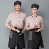 Europe Style stripes waiter waitress shirt restaurant staff uniform