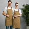 2023 europe halter denim apron restaurant chef apron cooking apron