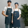 europe design halter long denim apron restaurant chef apron housekeeping apron Color Color 7