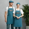 2023 europe halter denim apron restaurant chef apron cooking apron