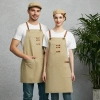 2023 europe halter denim apron restaurant chef apron cooking apron