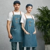 europe design halter long denim apron restaurant chef apron housekeeping apron