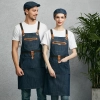 europe design halter long denim apron restaurant chef apron housekeeping apron Color Color 12
