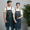 europe design halter long denim apron restaurant chef apron housekeeping apron