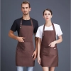 solid halter apron water proof long apron Color Coffee