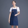2022 Europe blue denim fabric dual packet long apron halter apron