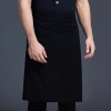 solid knee length chef apron waiter apron housekeeping apron Color Black