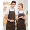 stripes strap high quality halter apron housekeeping apron waiter apron Color Coffee