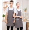 stripes strap high quality halter apron housekeeping apron waiter apron Color Grey