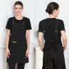 Europe America hot sale dual pocket restaurant cold drink store staff halter apron Color Black