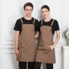 Europe America hot sale dual pocket restaurant cold drink store staff halter apron Color Coffee