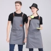 dual pocket long apron housekeepong apron store staff apron