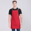 dual pocket long apron housekeepong apron store staff apron Color Red