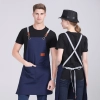 dual pocket long apron housekeepong apron store staff apron Color Navy Blue
