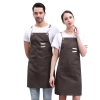 Orange color denim like fabric women men housekeeping apron work apron