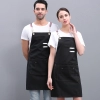 Orange color denim like fabric women men housekeeping apron work apron Color Black