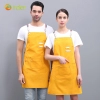 Orange color denim like fabric women men housekeeping apron work apron