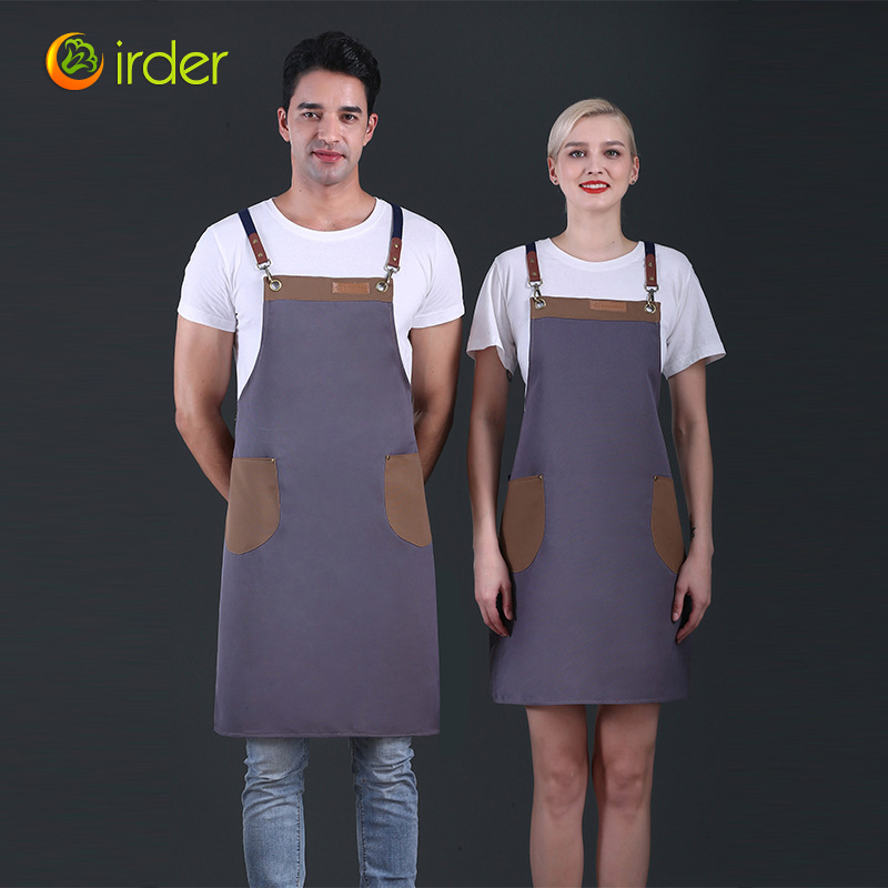 Fance Restaurant contrast pocket waiter waiter work apron halter apron