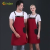 England Restaurant contrast pocket meat store work apron halter apron Color Red