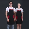 England Restaurant contrast pocket meat store work apron halter apron