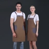 England Restaurant contrast pocket meat store work apron halter apron