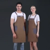 Fance Restaurant contrast pocket waiter waiter work apron halter apron