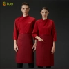 2022 Fall Collection right open long sleeve chef coat work uniform Color Red