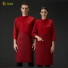 2025 Fall Collection right open long sleeve chef coat work uniform Color Red