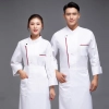 fashion 2022 new bright hem Asian restaurant chef jacket chef uniform Color White
