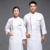 fashion 2025 new bright hem Asian restaurant chef jacket chef uniform Color White