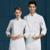 2025 Euopre style easy care fabric handsome chef working uniform jacket Color White