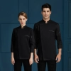 2022 Euopre style easy care fabric handsome chef working uniform jacket Color Black