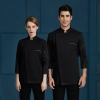 2025 Euopre style easy care fabric handsome chef working uniform jacket Color Black