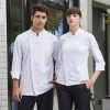 right open Europe style long sleeve white jacket for chef uniform