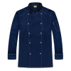 double breasted refeer collar chef coat chef uniform Color Navy Blue