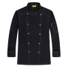 double breasted refeer collar chef coat chef uniform Color Black