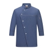 good fabric denim blue restaurant barkery uniform chef coat