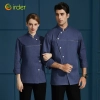good fabric denim blue restaurant barkery uniform chef coat