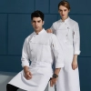 good fabric denim blue restaurant barkery uniform chef coat Color White