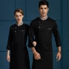 new design young male chef restaurant chef staff uniform Color Black