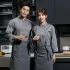 Japan restaurant sushi chef jacket women men chef uniform unisex design Color Grey