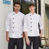 folded front long sleeve chef uniform chef backer jacket Color White