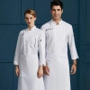 fashion long sleeve cafe restaurant chef coat uniform Color White