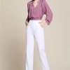 spring summer thin fabric women pant office work trousers Color White