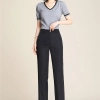spring summer thin fabric women pant office work trousers Color Black