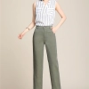 spring summer thin fabric women pant office work trousers Color Blackish Green