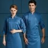 wholesale new chef jacket for restaurant staff cooking school uniform Color Blue