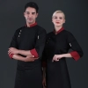 2022 Europe fashion khaki color long sleeve restaurant chef coat jacket uniform Color Black