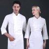 fashion chef jacket head chef uniform work wear Color White